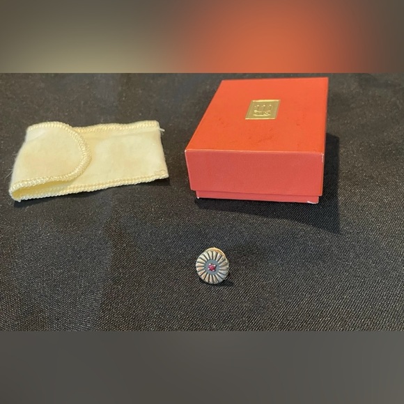 James Avery 14K Yellow Gold Ruby Tie Tack Pin Pendant - Picture 9 of 13